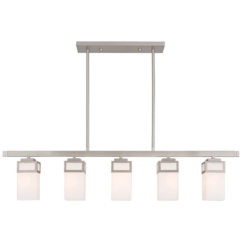 Image 2 Livex Harding 42" Wide Brushed Nickel Kitchen Island Light Chandelier