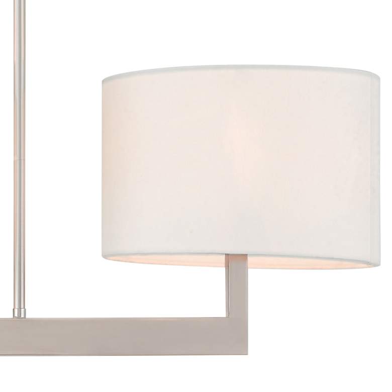 Image 3 Livex Hayworth 42" Nickel and White Shade Modern Linear Chandelier more views