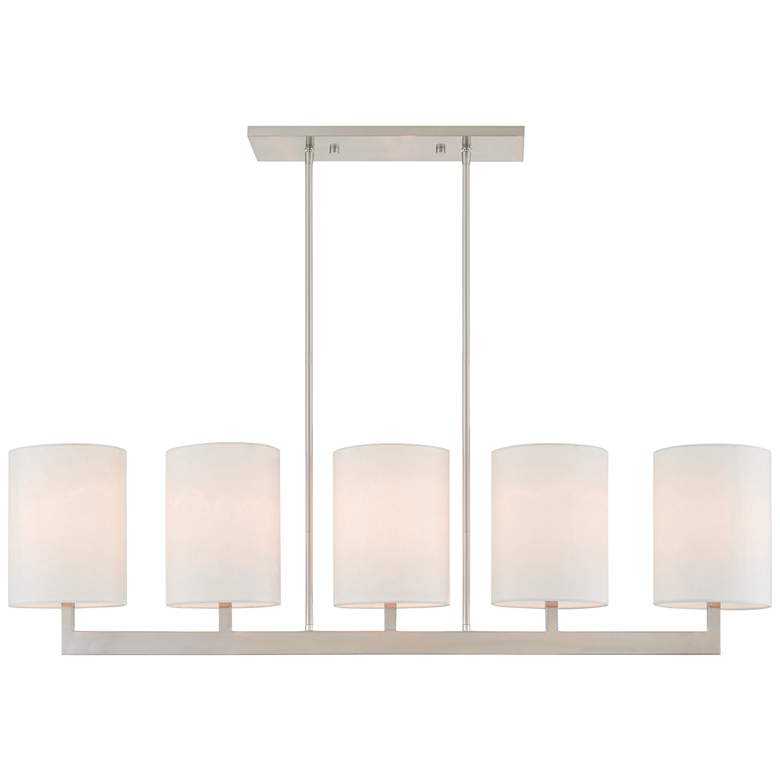 Image 2 Livex Hayworth 49" Brushed Nickel Kitchen Island Light Chandelier