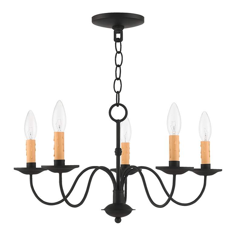 Image 3 Livex Heritage 20" Wide Black 5-Light Chandelier more views