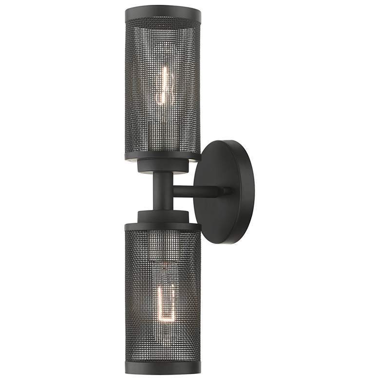 Image 2 Livex Industro 17" High Black 2-Light Wall Sconce