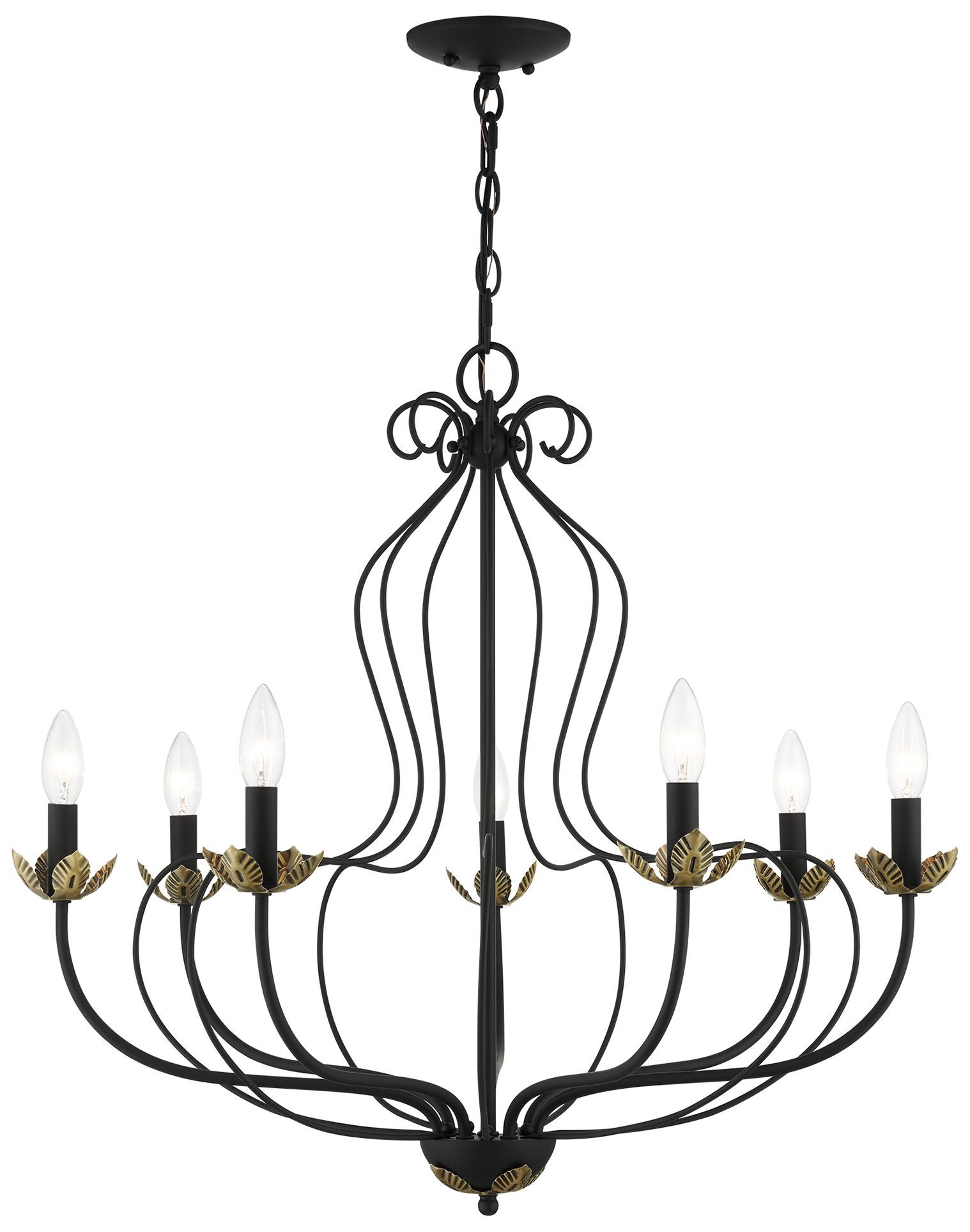 Image 2 Livex Katarina 28" Wide Black 7-Light Chandelier