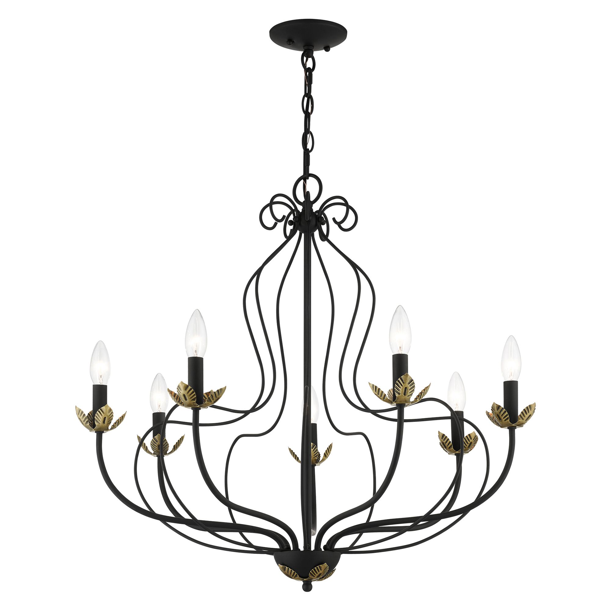 Image 3 Livex Katarina 28" Wide Black 7-Light Chandelier more views