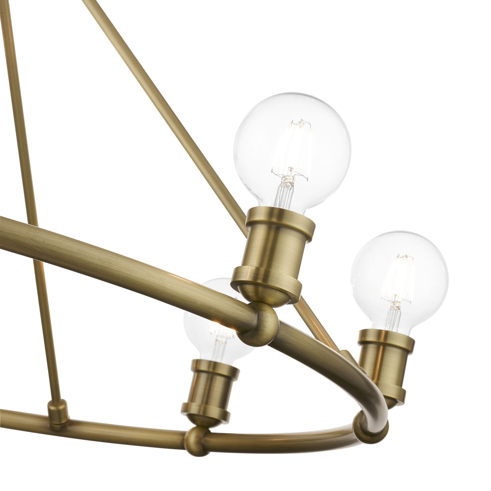 Livex Lansdale 34" Wide 8-Light Antique Brass Ring Chandelier