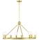 Livex Lansdale 34" Wide 8-Light Satin Brass Finish Ring Chandelier