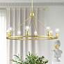 1_Livex Lansdale 34" Wide 8-Light Satin Brass Finish Ring Chandelier