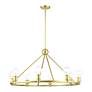 4_Livex Lansdale 34" Wide 8-Light Satin Brass Finish Ring Chandelier more views