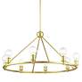 5_Livex Lansdale 34" Wide 8-Light Satin Brass Finish Ring Chandelier more views