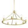 6_Livex Lansdale 34" Wide 8-Light Satin Brass Finish Ring Chandelier more views