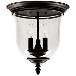 Livex Legacy 11 1/2" Wide Bronze and Glass 3-Light Ceiling Light