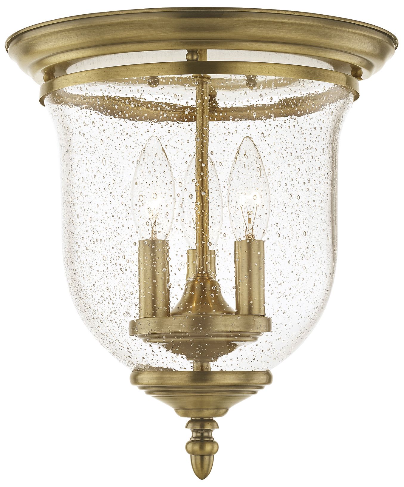 Image 2 Livex Legacy 11 1/4" Wide Antique Brass Ceiling Light