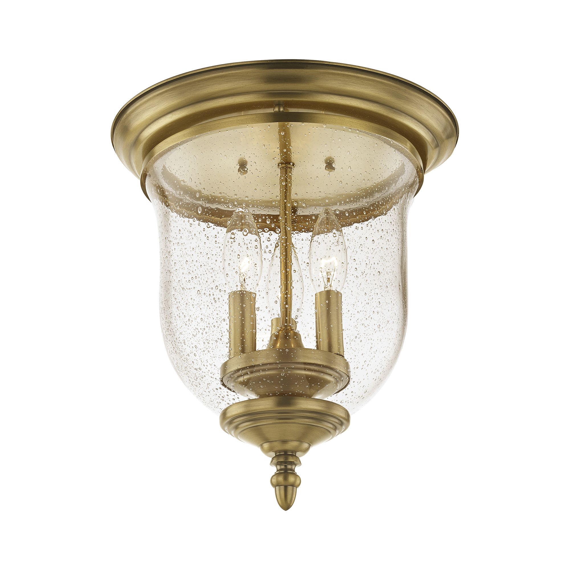 Image 3 Livex Legacy 11 1/4" Wide Antique Brass Ceiling Light more views
