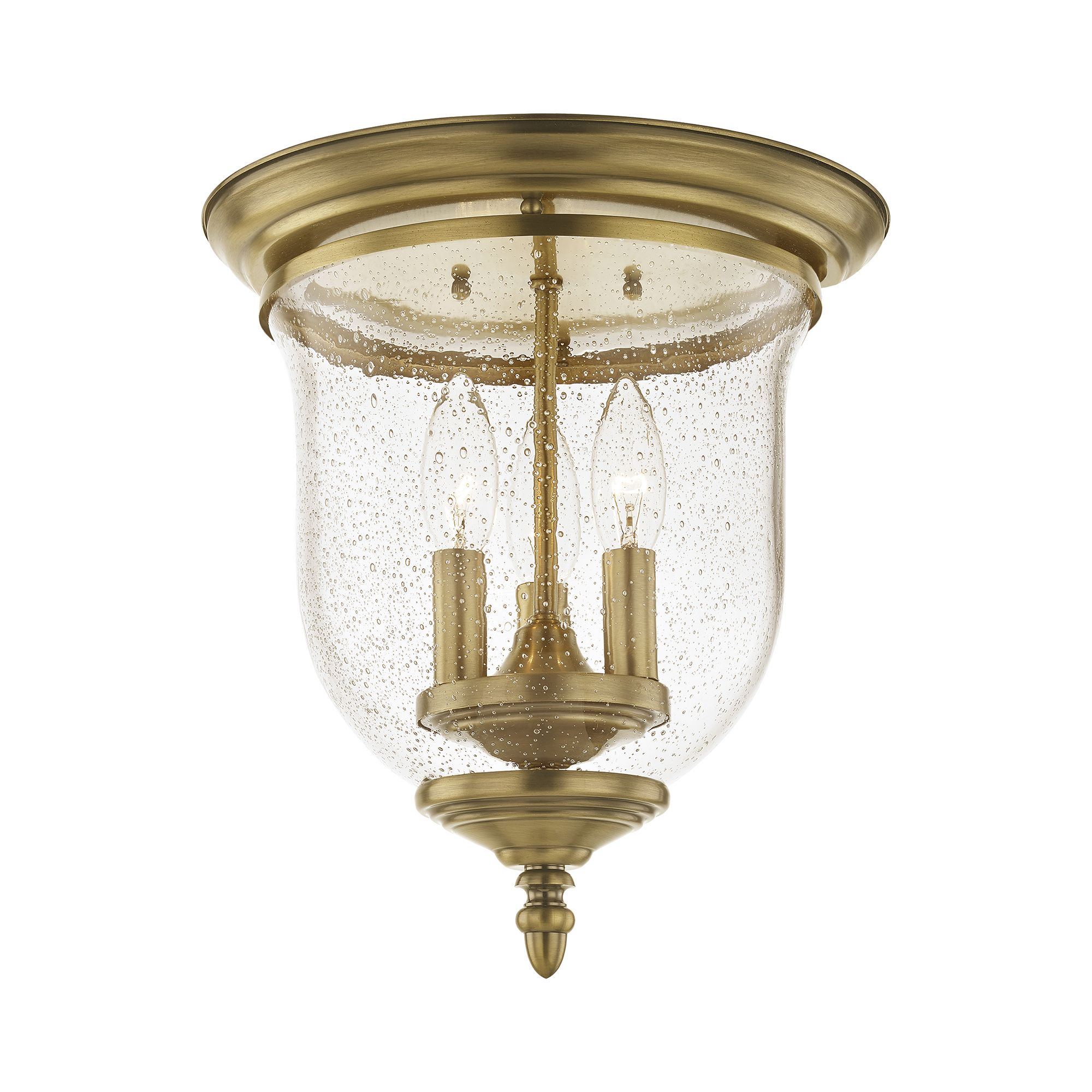 Image 5 Livex Legacy 11 1/4" Wide Antique Brass Ceiling Light more views
