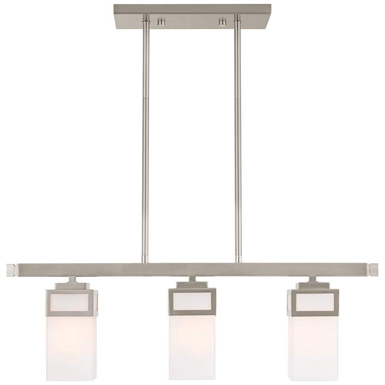 Image 2 Livex Lighitng Harding 28" Brushed Nickel Island Light Chandelier
