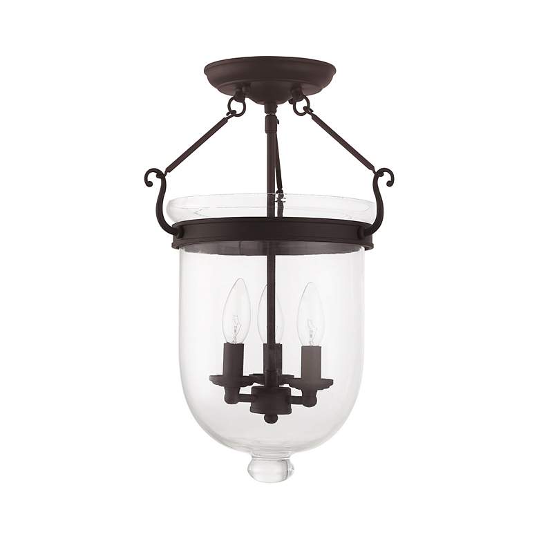 Image 3 Livex Lighitng Jefferson 12" Wide Bronze and Clear Glass Ceiling Light more views