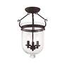 4_Livex Lighitng Jefferson 12" Wide Bronze and Clear Glass Ceiling Light more views