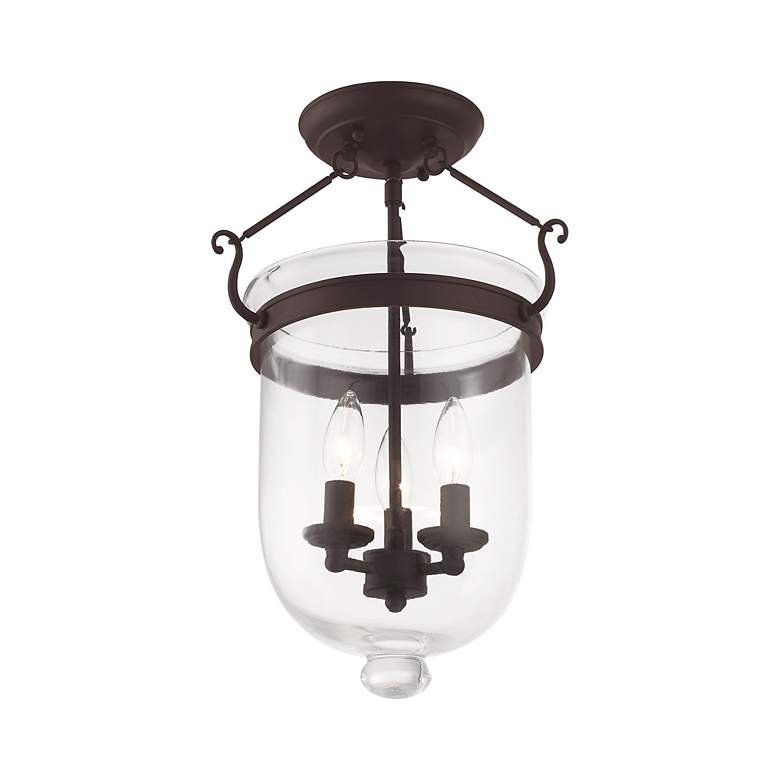 Image 5 Livex Lighitng Jefferson 12" Wide Bronze and Clear Glass Ceiling Light more views