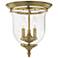 Livex Lighitng Legacy 11 1/2" Brass and Seeded Glass Flush Mount Light