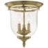 Livex Lighitng Legacy 11 1/2" Brass and Seeded Glass Flush Mount Light