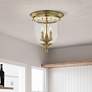 1_Livex Lighitng Legacy 11 1/2" Brass and Seeded Glass Flush Mount Light