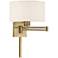 Livex Lighting 11" High Drum Shade Antique Brass Swing Arm Wall Lamp