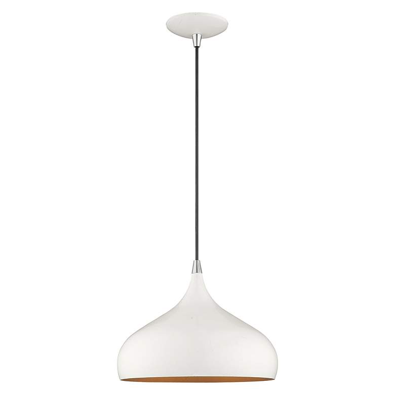 Image 4 Livex Lighting 12" Wide 1-Light Shiny White Modern Mini Pendant more views