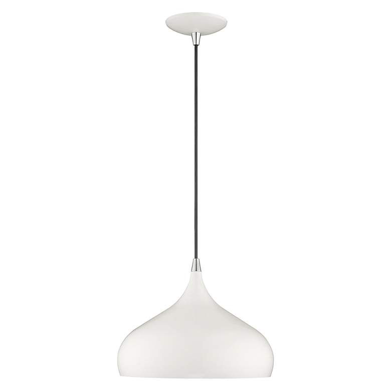 Image 5 Livex Lighting 12" Wide 1-Light Shiny White Modern Mini Pendant more views