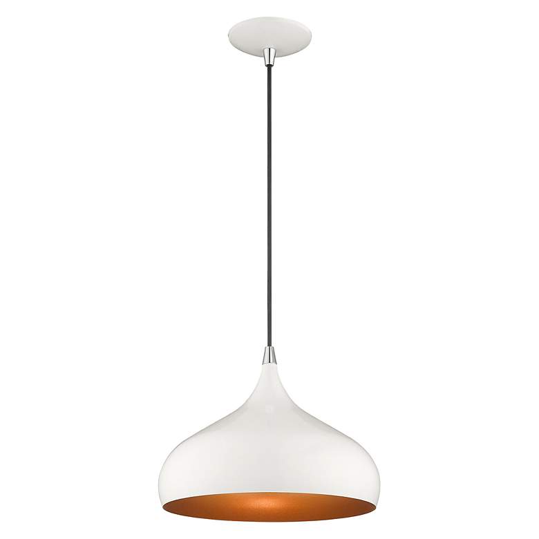 Image 6 Livex Lighting 12" Wide 1-Light Shiny White Modern Mini Pendant more views