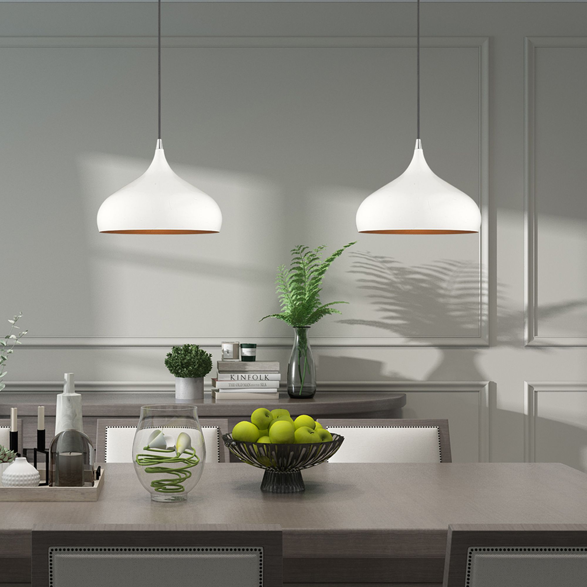 Livex Lighting 12" Wide 1-Light Shiny White Modern Mini Pendant