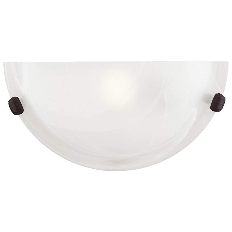 Image 1 Livex Lighting 12" Wide Bronze and White Glass Wall Sconce