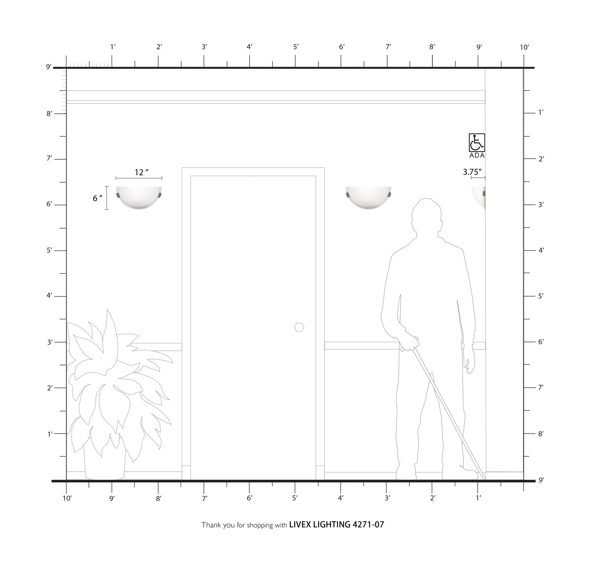 Livex Lighting 12" Wide Bronze and White Glass Wall Sconce