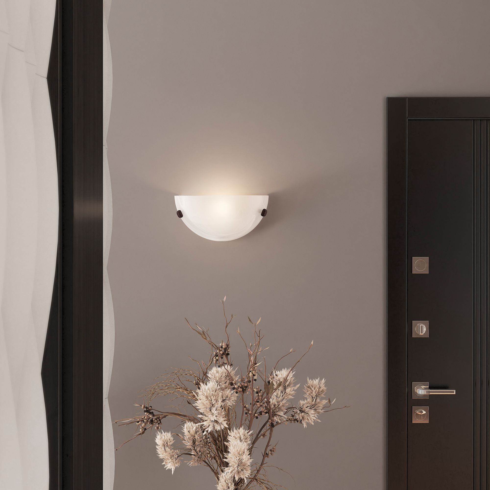 Livex Lighting 12" Wide Bronze and White Glass Wall Sconce