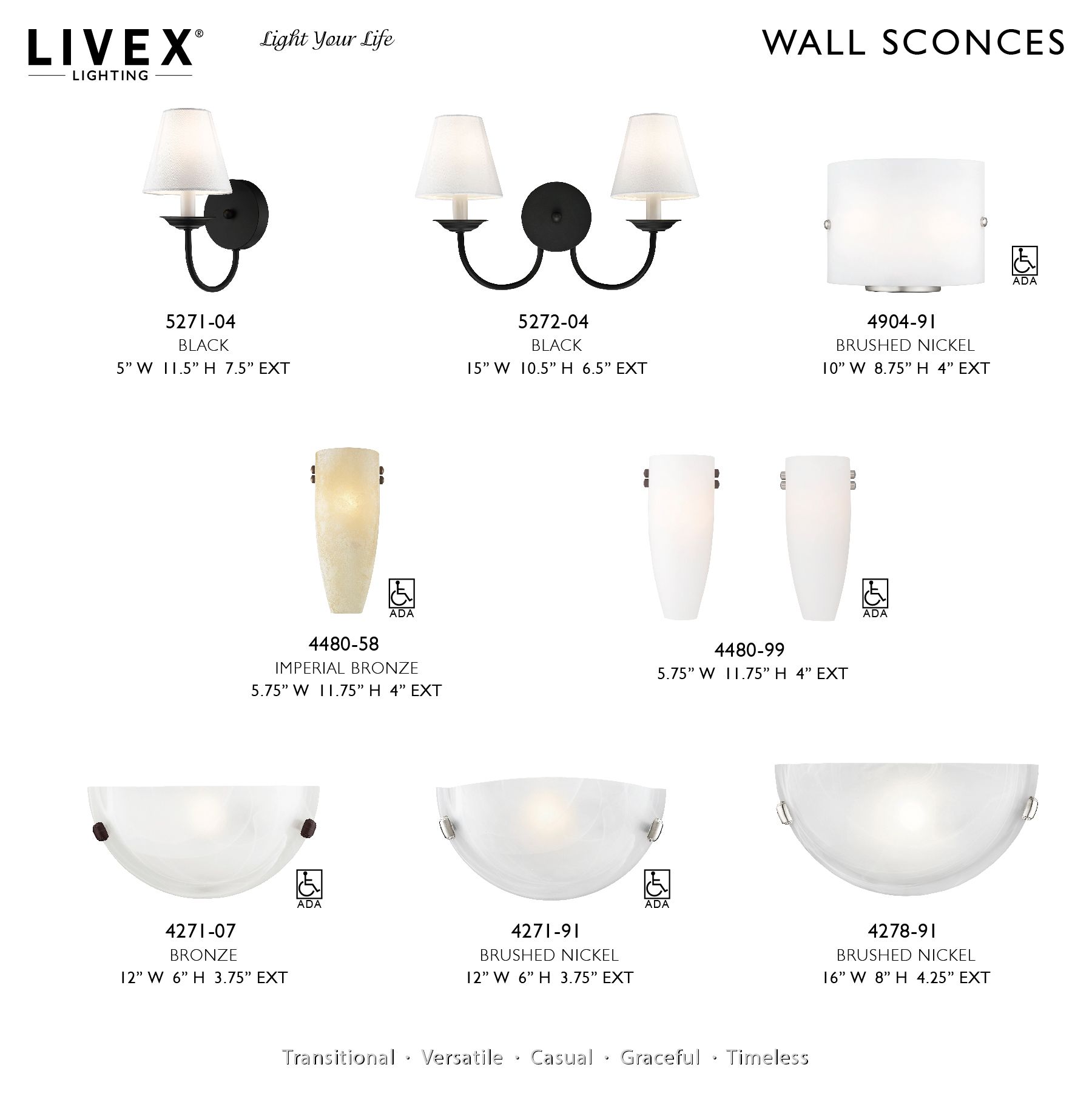 Livex Lighting 12" Wide Bronze and White Glass Wall Sconce