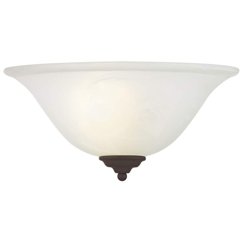 Image 1 Livex Lighting 13" Wide 1-Light White Glass and Bronze Wall Sconce