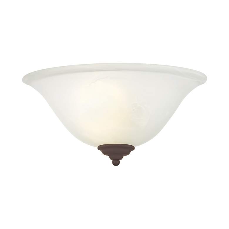 Image 4 Livex Lighting 13" Wide 1-Light White Glass and Bronze Wall Sconce more views