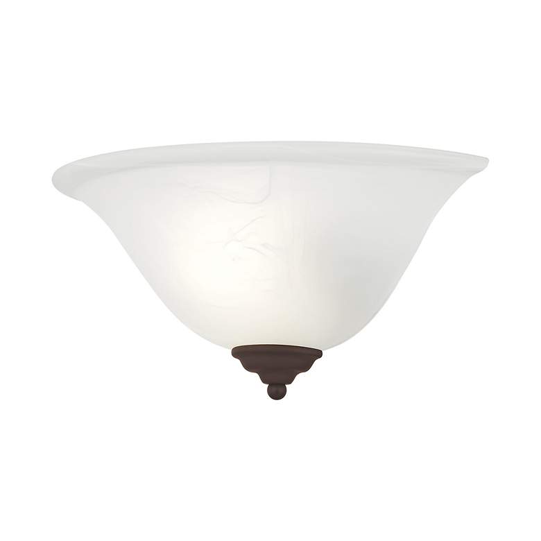 Image 5 Livex Lighting 13" Wide 1-Light White Glass and Bronze Wall Sconce more views