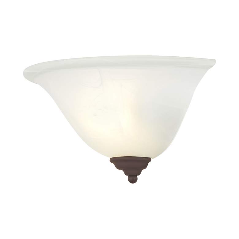 Image 6 Livex Lighting 13" Wide 1-Light White Glass and Bronze Wall Sconce more views