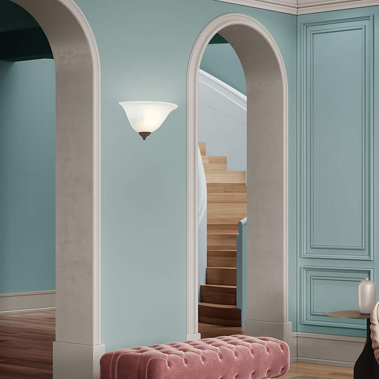 Image 7 Livex Lighting 13" Wide 1-Light White Glass and Bronze Wall Sconce more views