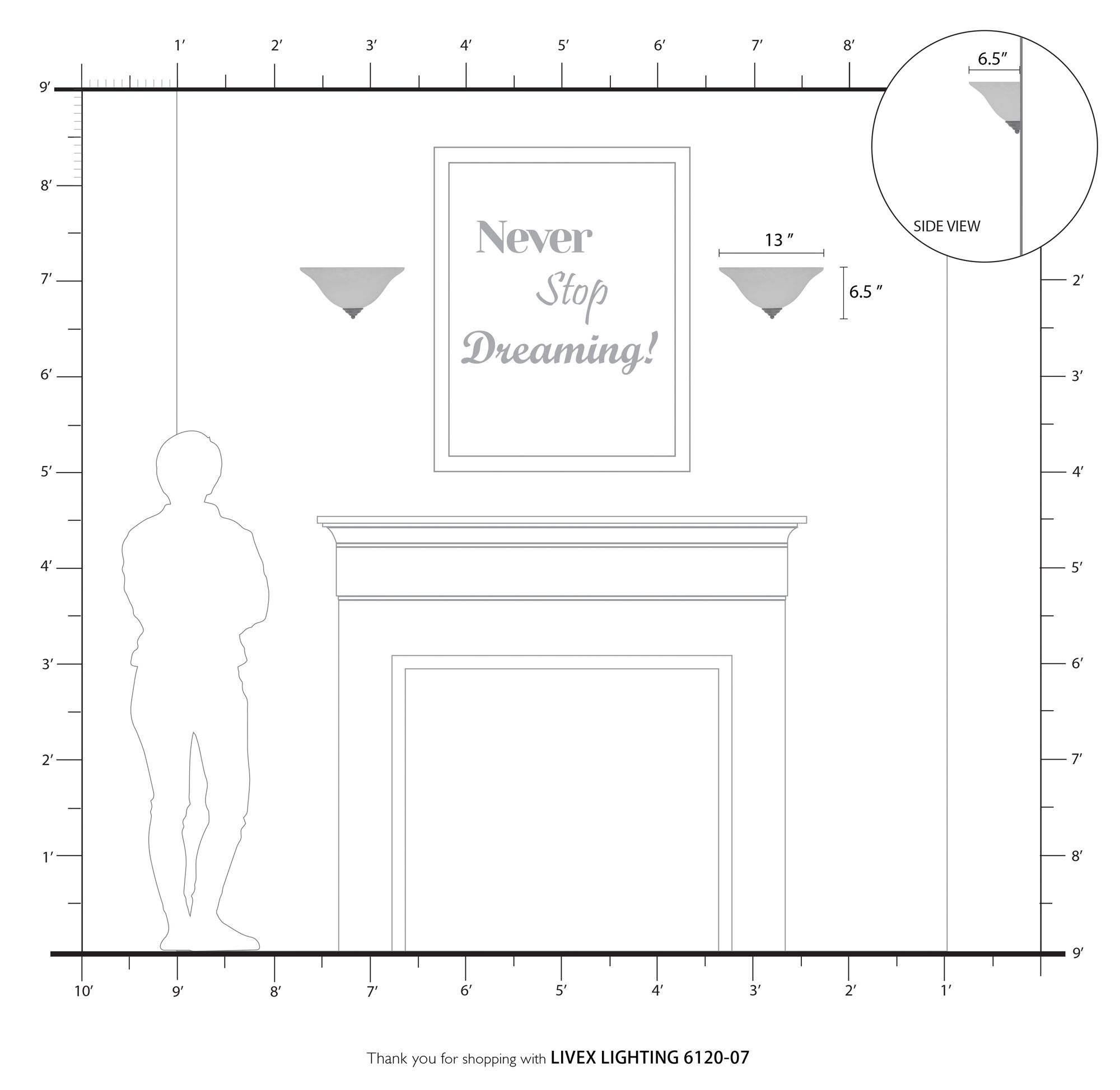 Livex Lighting 13" Wide 1-Light White Glass and Bronze Wall Sconce