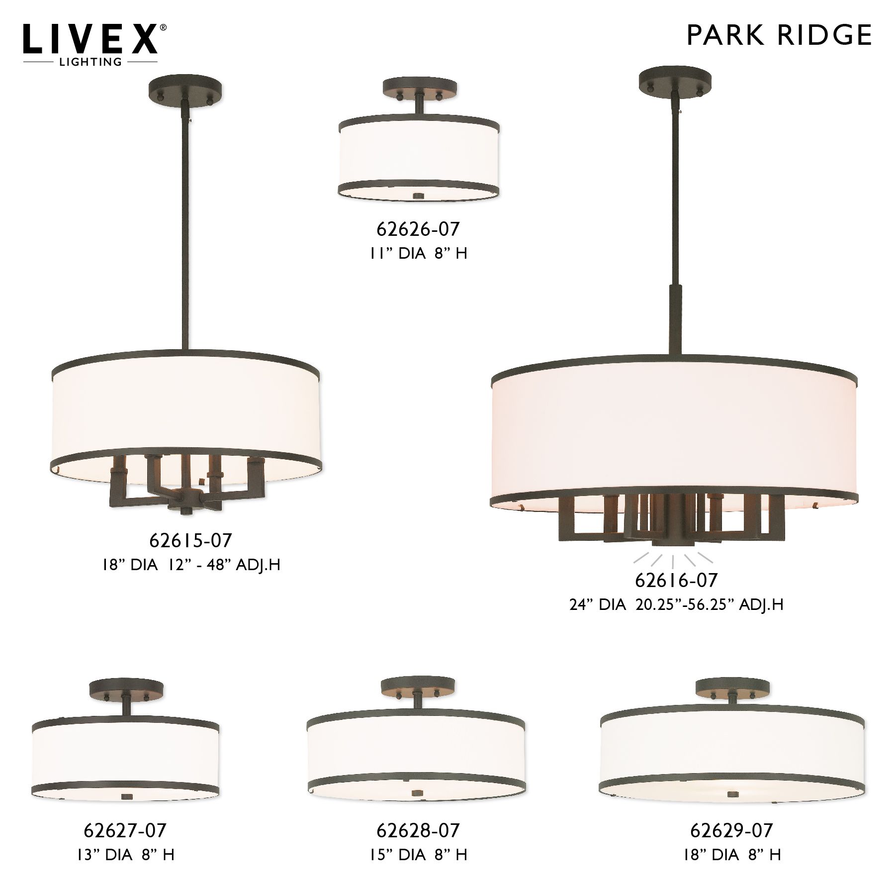 Livex Lighting 13" Wide 2-Light Bronze White Drum Ceiling Mount
