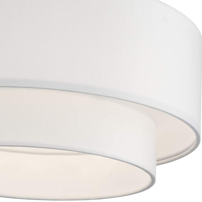 Image 6 Livex Lighting 15" 3-Light Bronze Off-White Double Shade Ceiling Light more views