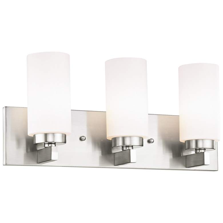 Image 1 Livex Lighting 18" Wide 3-Light Brushed Nickel Modern Bath Vanity