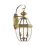 Thumbnail3 of Livex Lighting 20 1/2" High 2-Light Antique Brass Outdoor Wall Lantern more views
