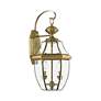 Thumbnail4 of Livex Lighting 20 1/2" High 2-Light Antique Brass Outdoor Wall Lantern more views