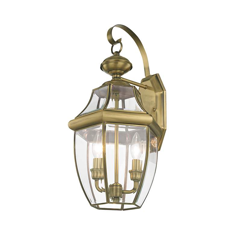 Image 6 Livex Lighting 20 1/2" High 2-Light Antique Brass Outdoor Wall Lantern more views