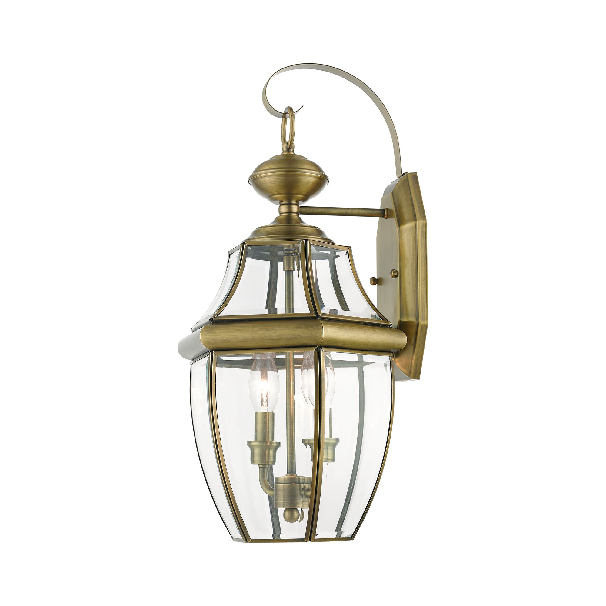 Livex Lighting 20 1/2" High 2-Light Antique Brass Outdoor Wall Lantern
