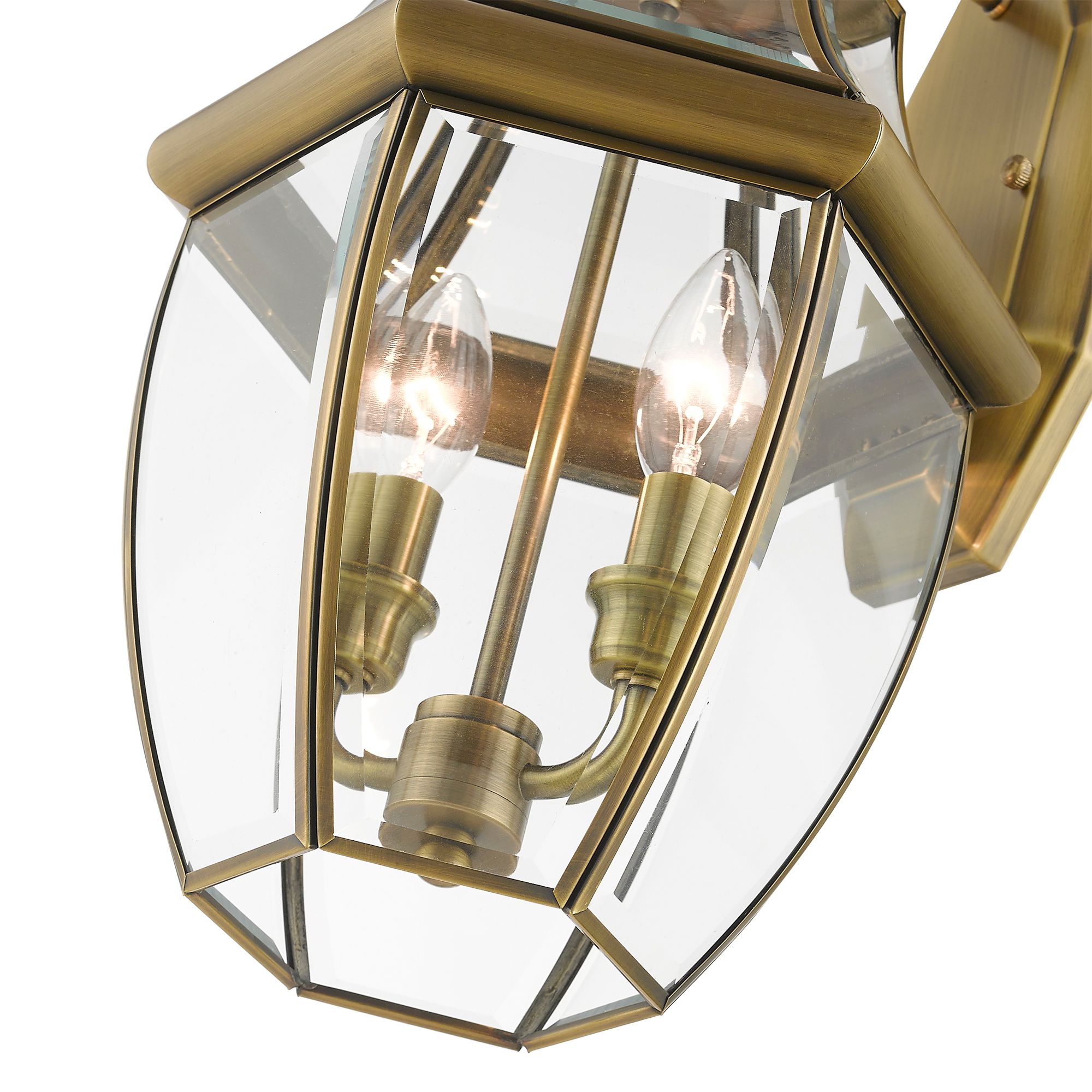 Livex Lighting 20 1/2" High 2-Light Antique Brass Outdoor Wall Lantern