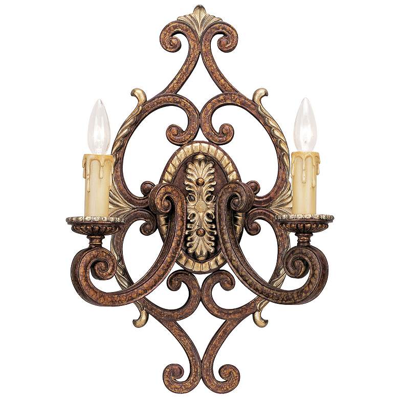 Image 1 Livex Lighting 21 1/4" High Palatial Bronze Traditional Wall Sconce