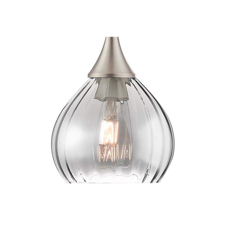Image 4 Livex Lighting 7" Wide Modern Brushed Nickel Smoke Glass Mini Pendant more views