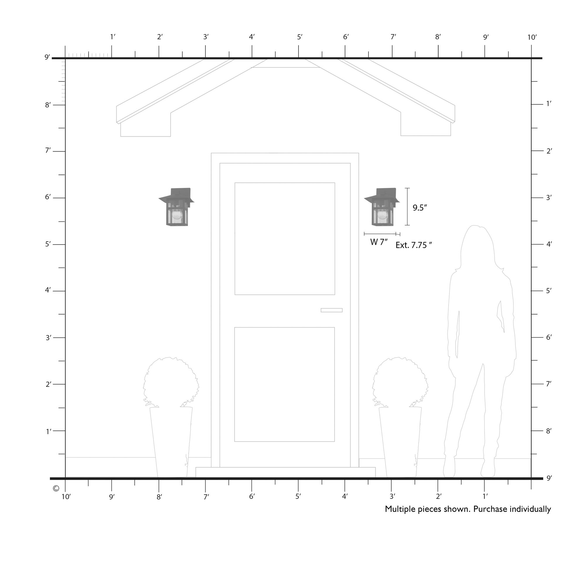 Livex Lighting 9 1/2" High Clear Glass Textured Black Outdoor Light